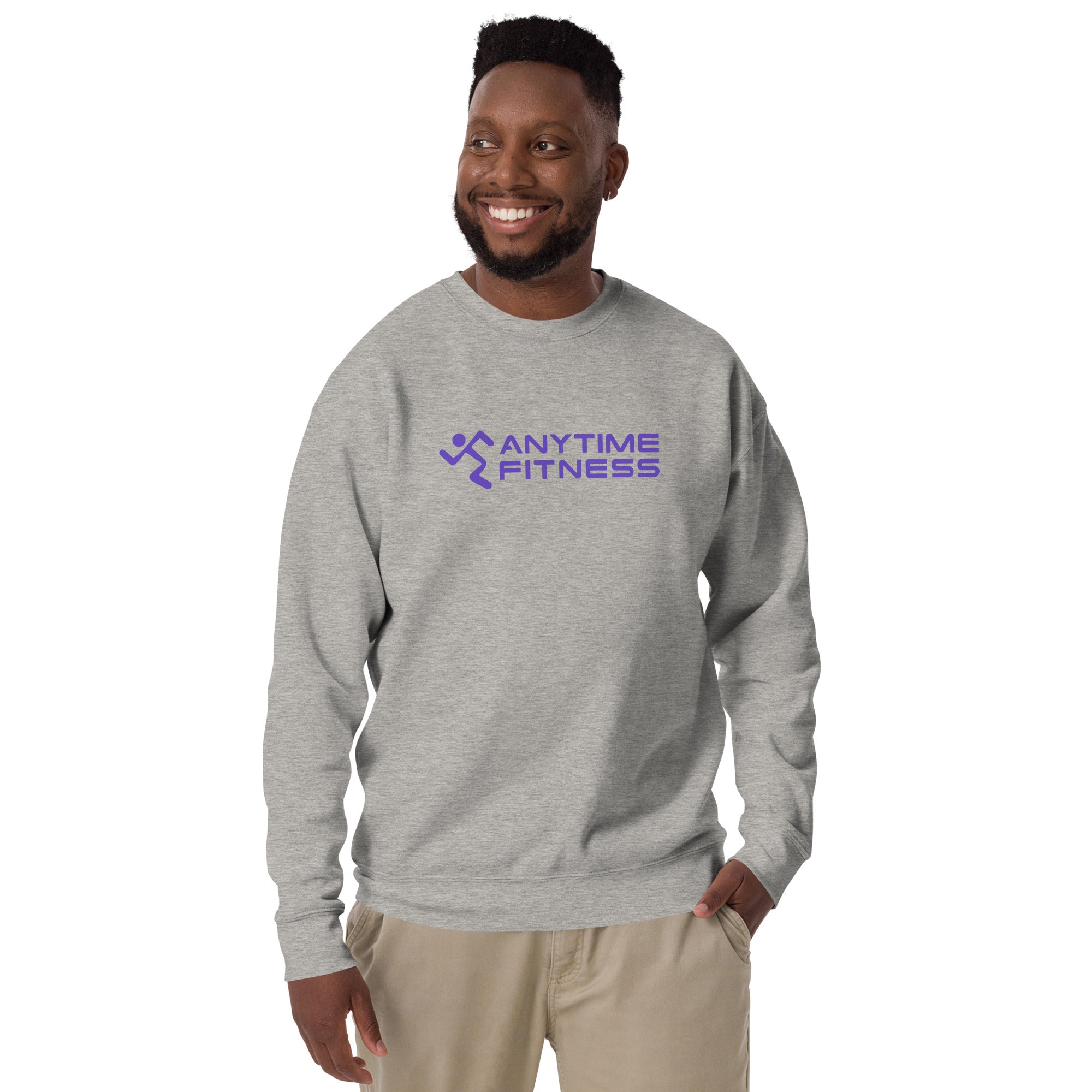 Runnong Man & Anytime (Purple) Fitness Premium Sweatshirt