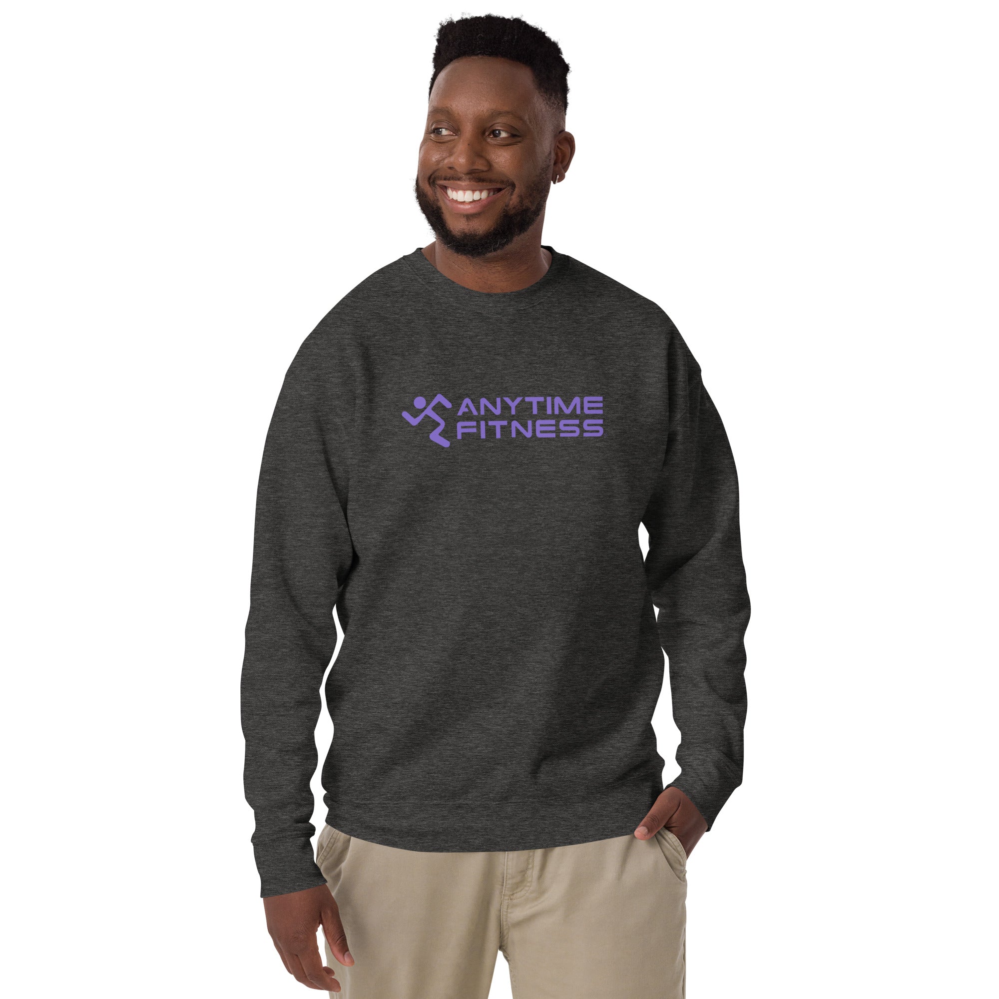 Runnong Man & Anytime (Purple) Fitness Premium Sweatshirt