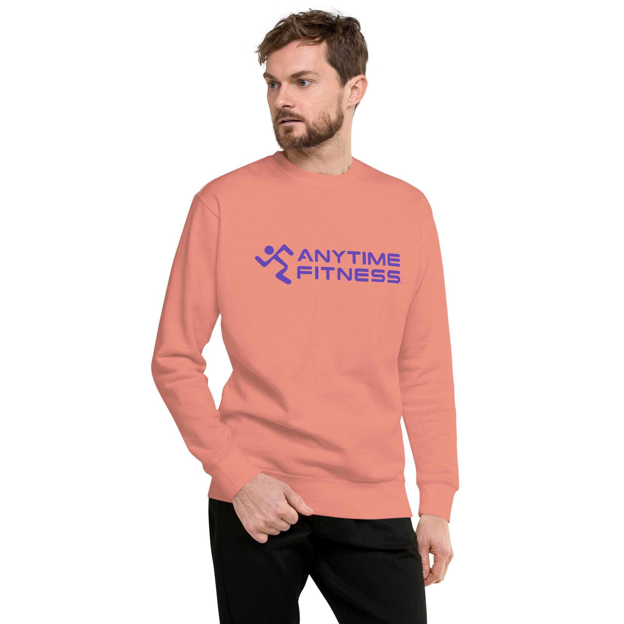 Runnong Man & Anytime (Purple) Fitness Premium Sweatshirt