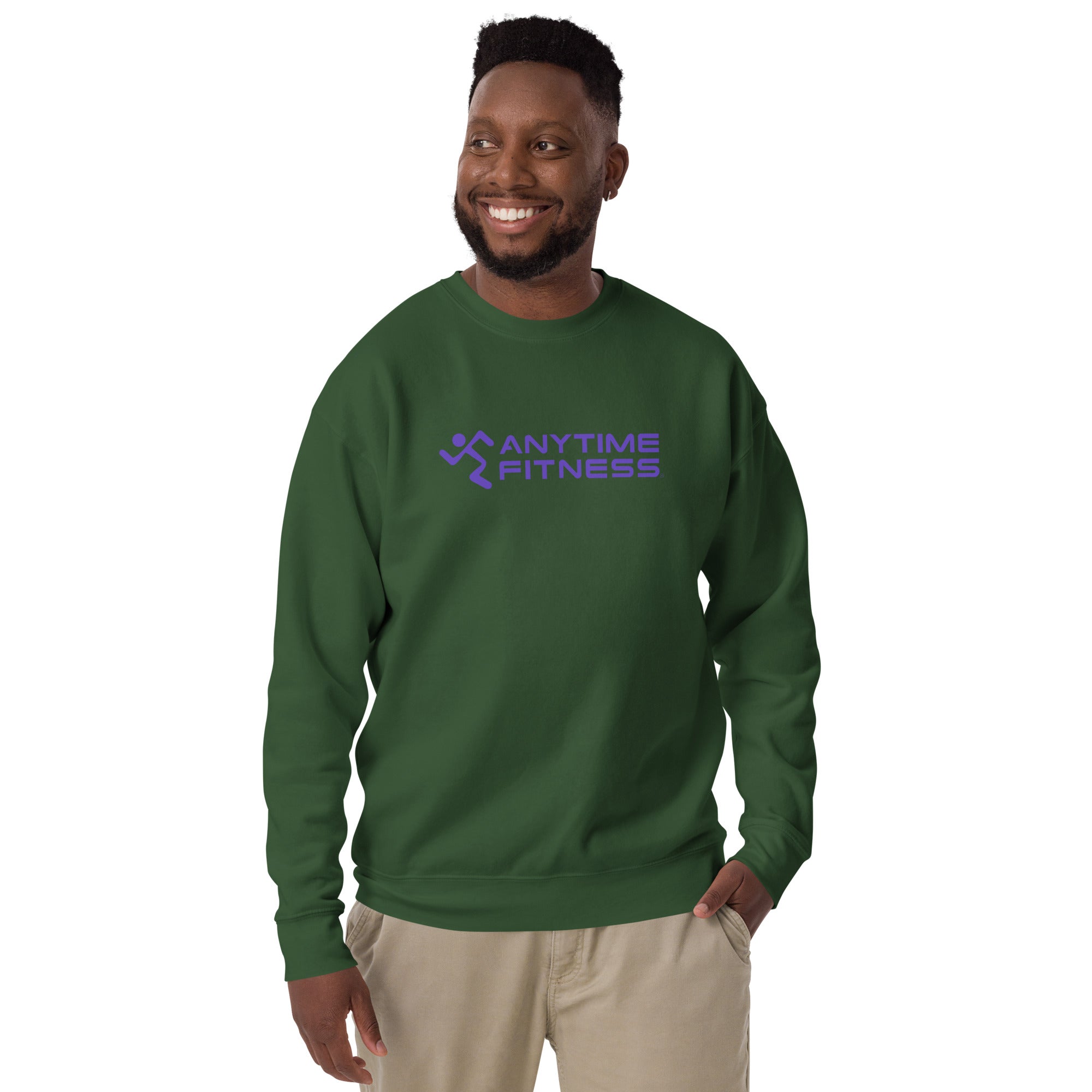 Runnong Man & Anytime (Purple) Fitness Premium Sweatshirt