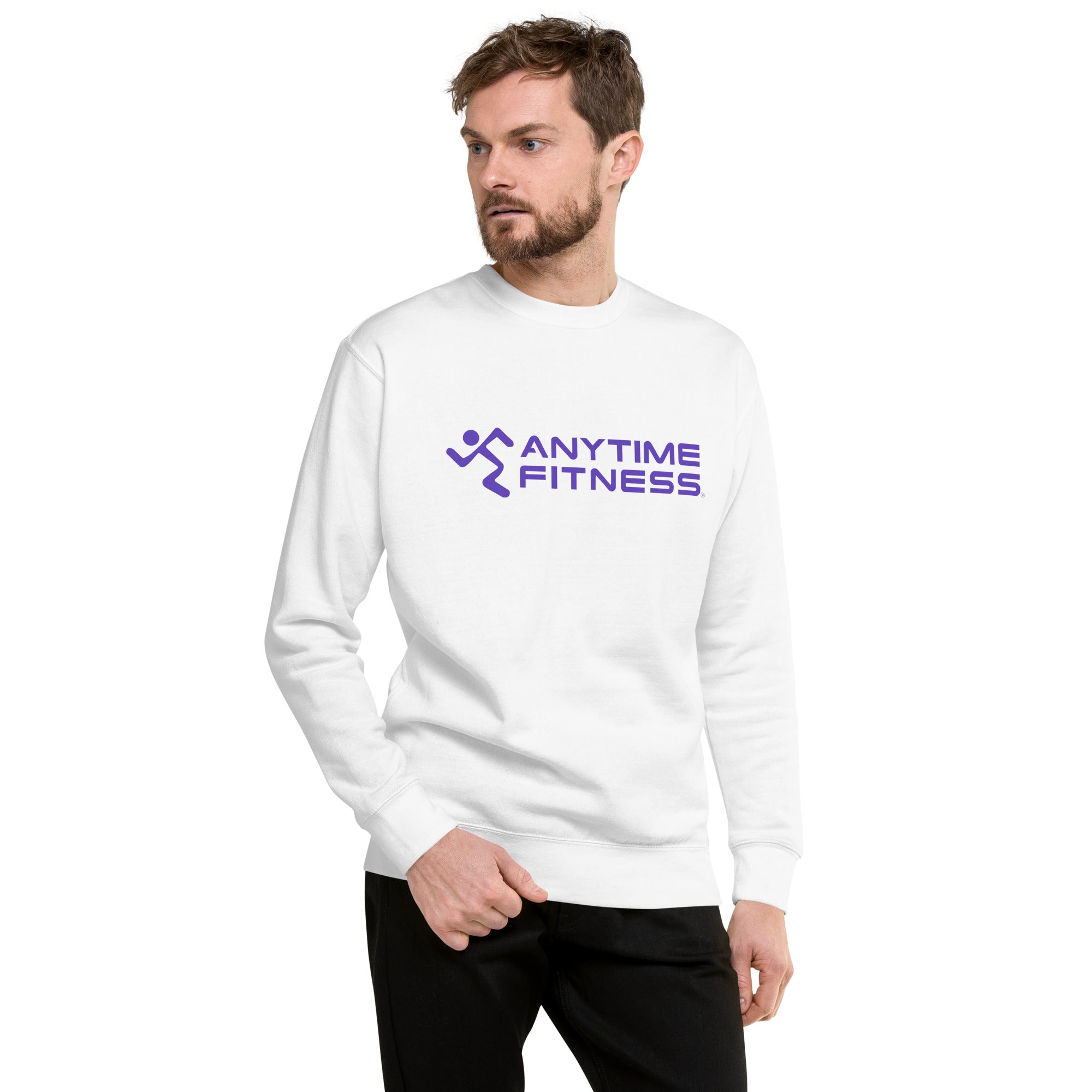 Runnong Man & Anytime (Purple) Fitness Premium Sweatshirt