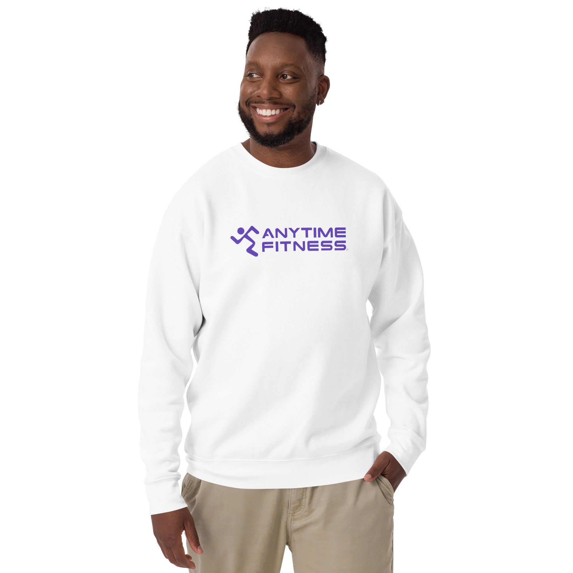 Runnong Man & Anytime (Purple) Fitness Premium Sweatshirt