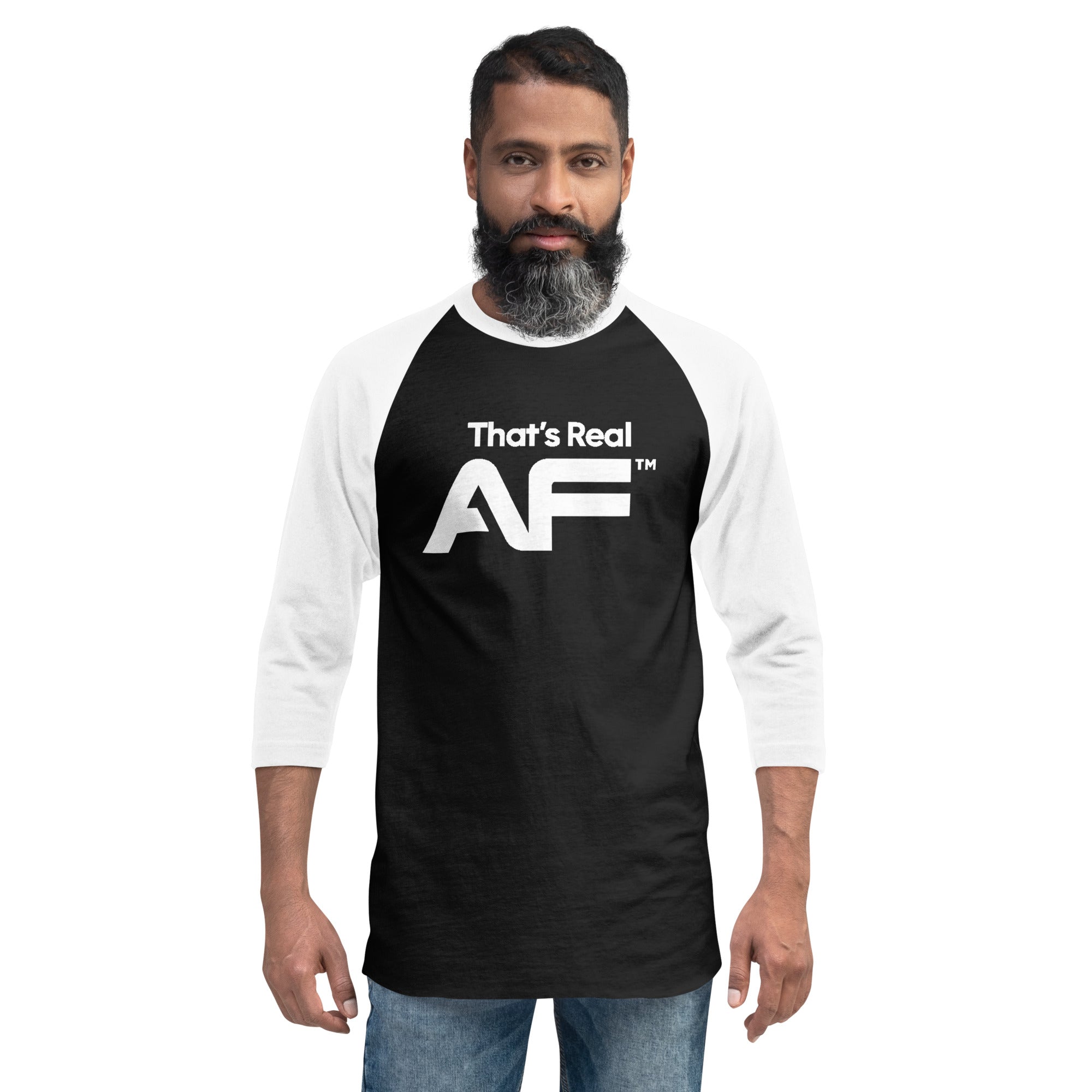 That's Real AF (White) 3/4 sleeve raglan shirt