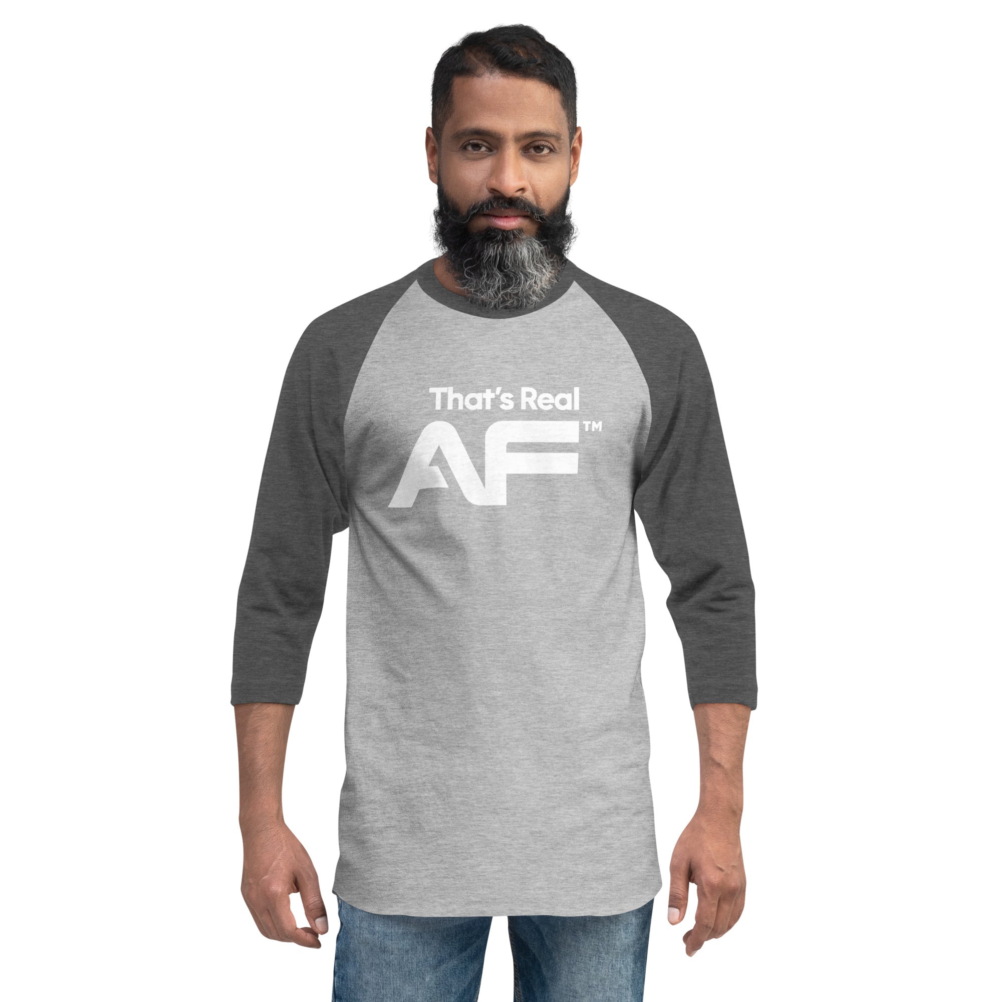 That's Real AF (White) 3/4 sleeve raglan shirt