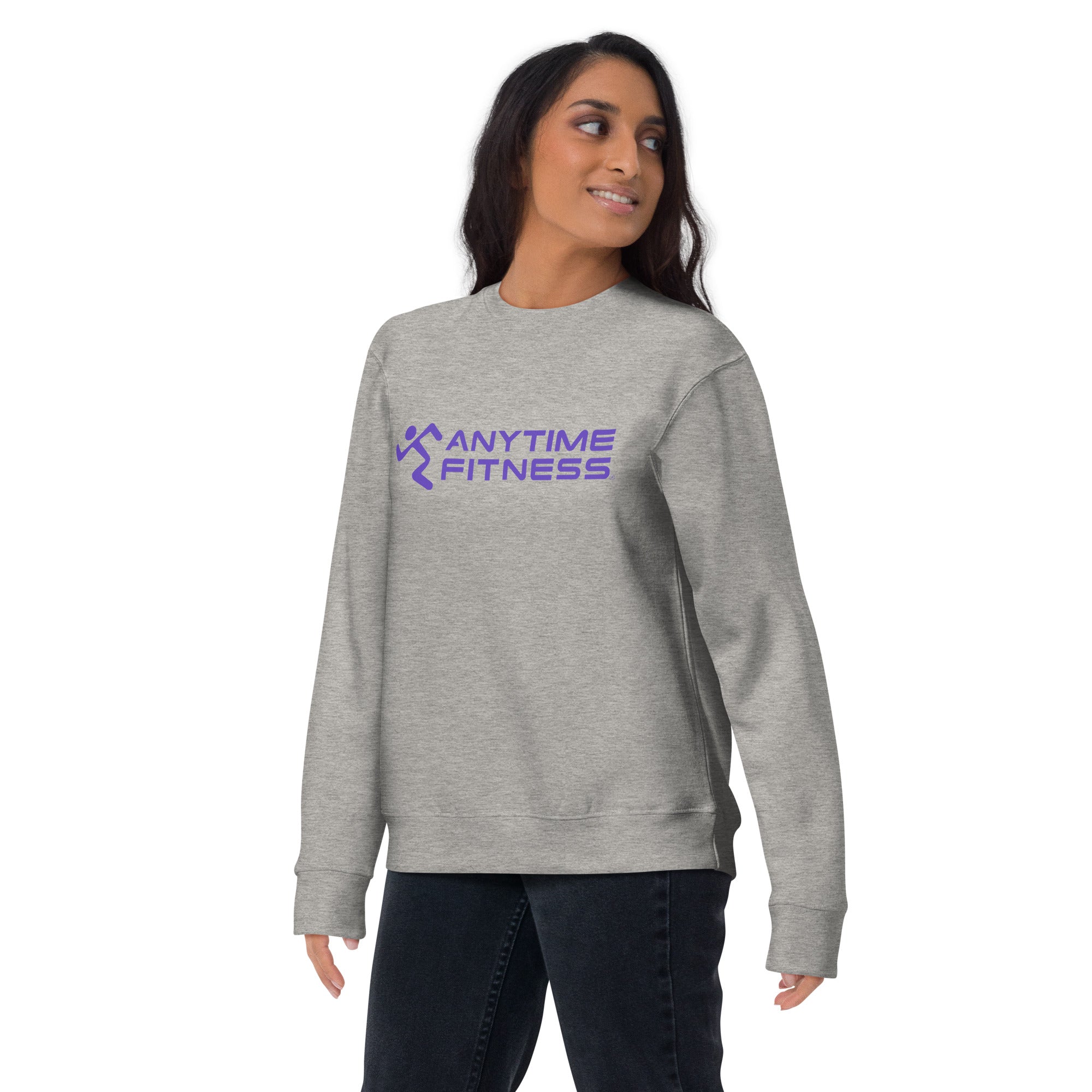 Runnong Man & Anytime (Purple) Fitness Premium Sweatshirt