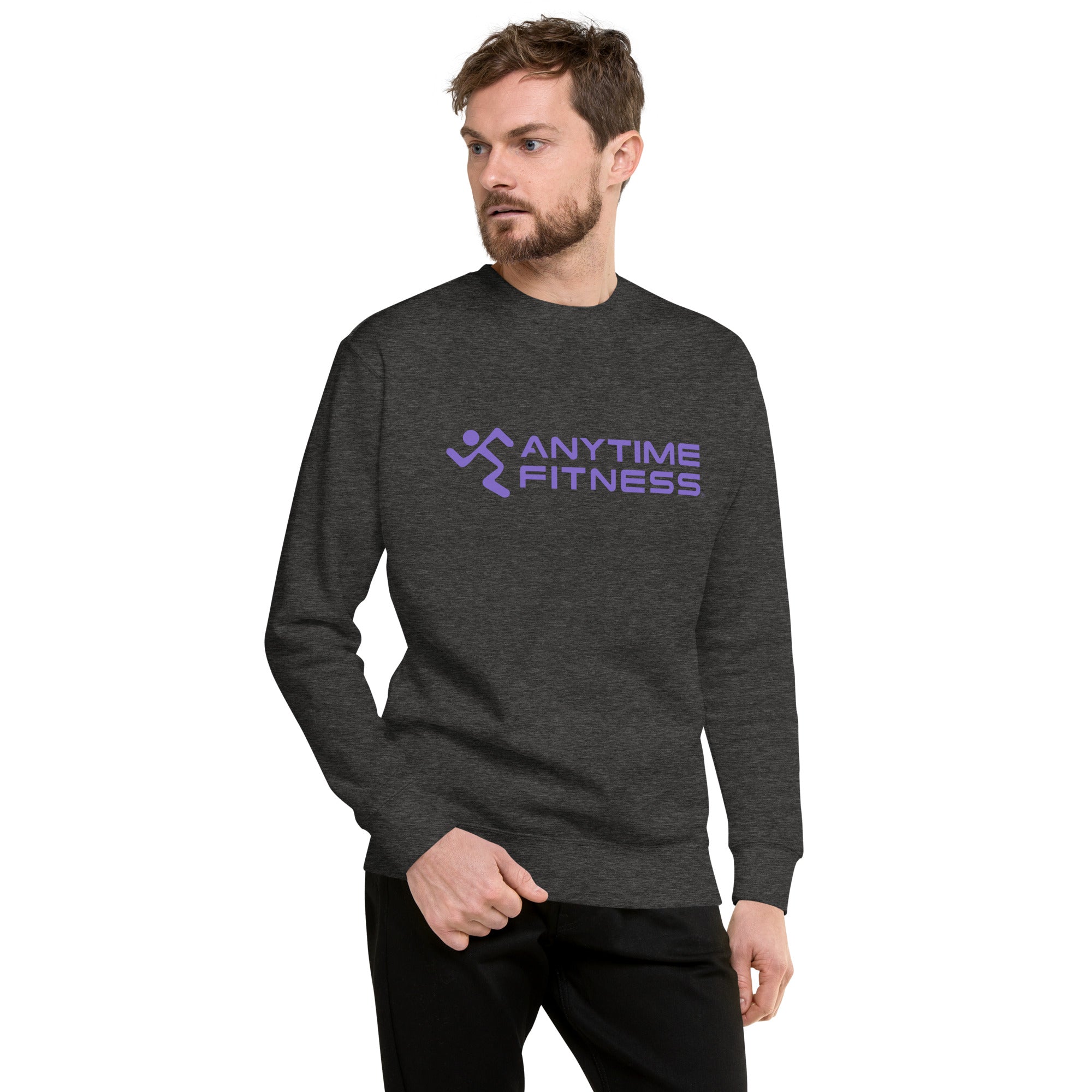Runnong Man & Anytime (Purple) Fitness Premium Sweatshirt