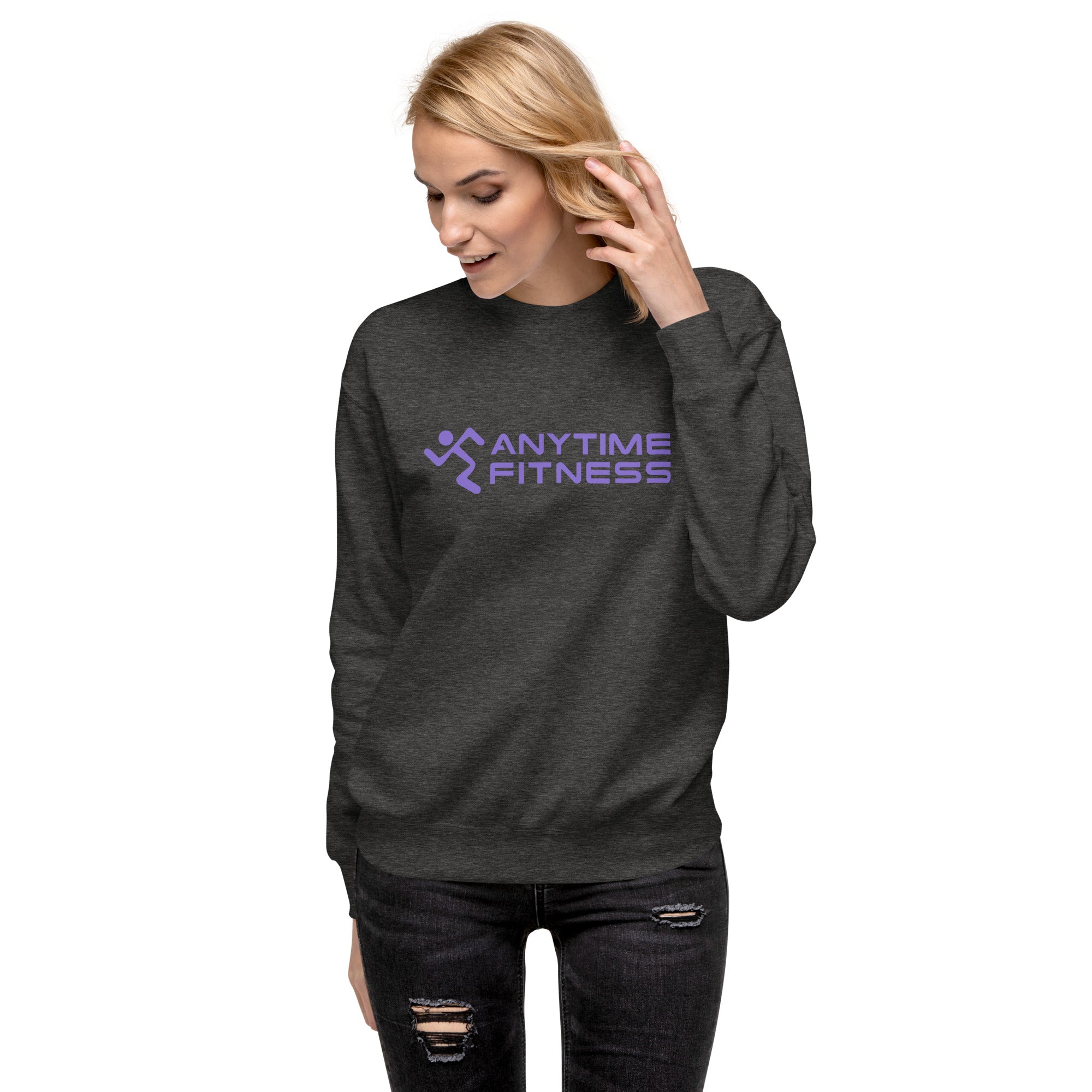 Runnong Man & Anytime (Purple) Fitness Premium Sweatshirt