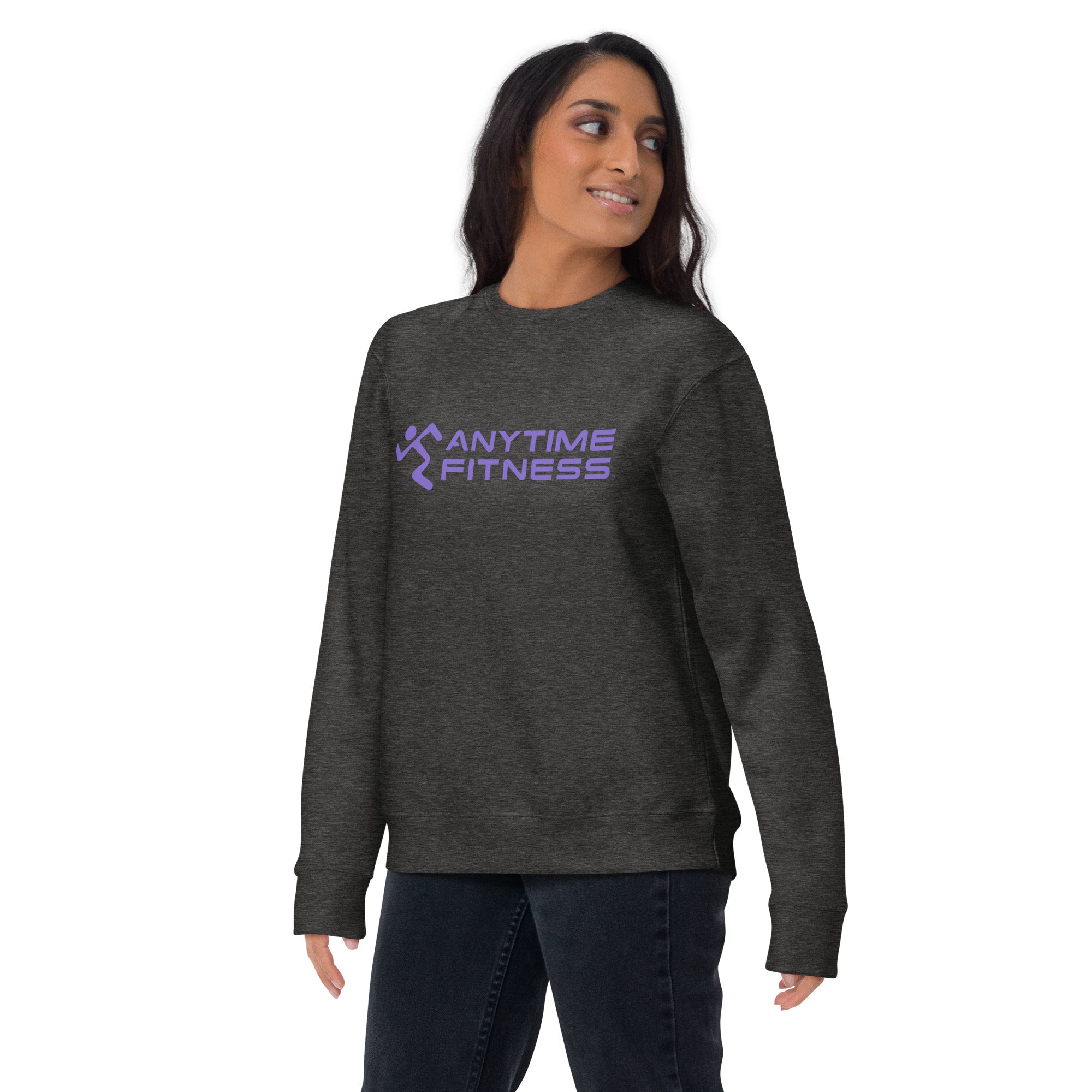 Runnong Man & Anytime (Purple) Fitness Premium Sweatshirt