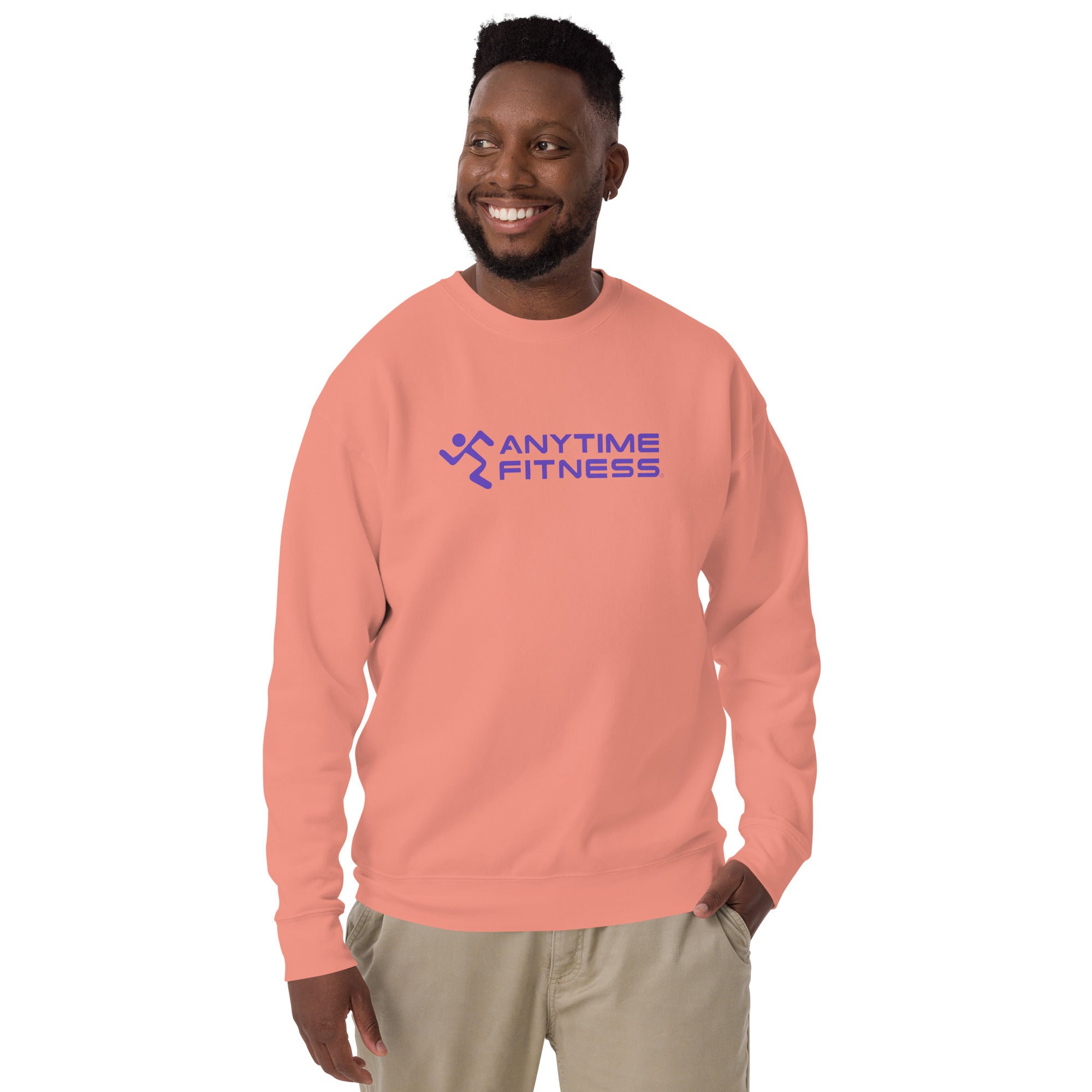 Runnong Man & Anytime (Purple) Fitness Premium Sweatshirt