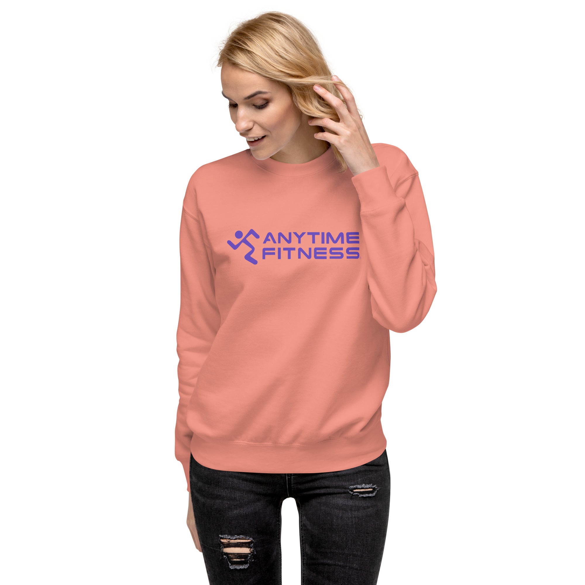 Runnong Man & Anytime (Purple) Fitness Premium Sweatshirt