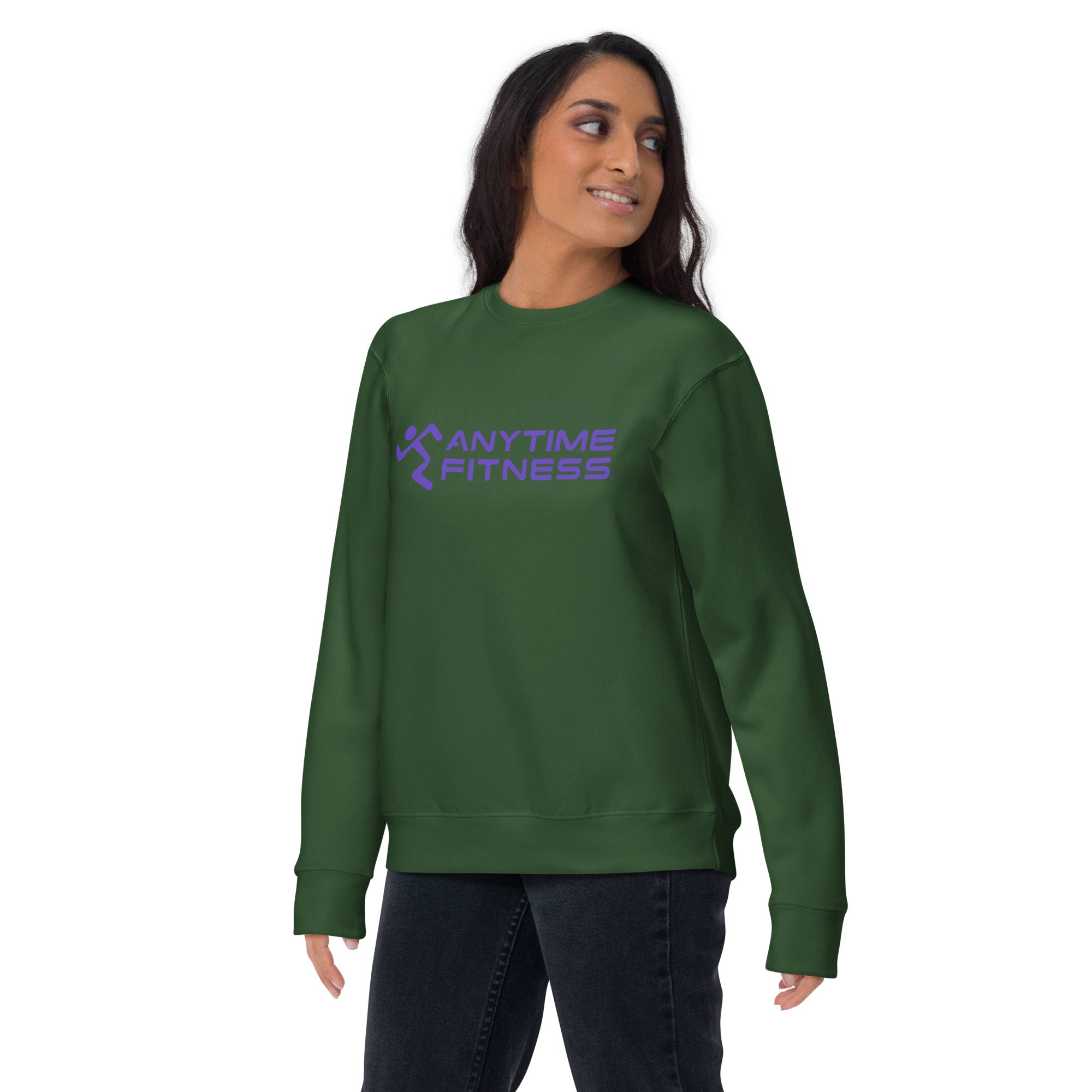 Runnong Man & Anytime (Purple) Fitness Premium Sweatshirt