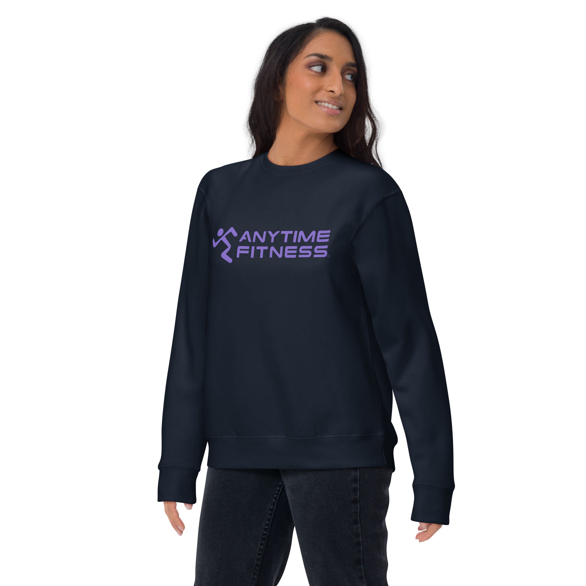 Runnong Man & Anytime (Purple) Fitness Premium Sweatshirt