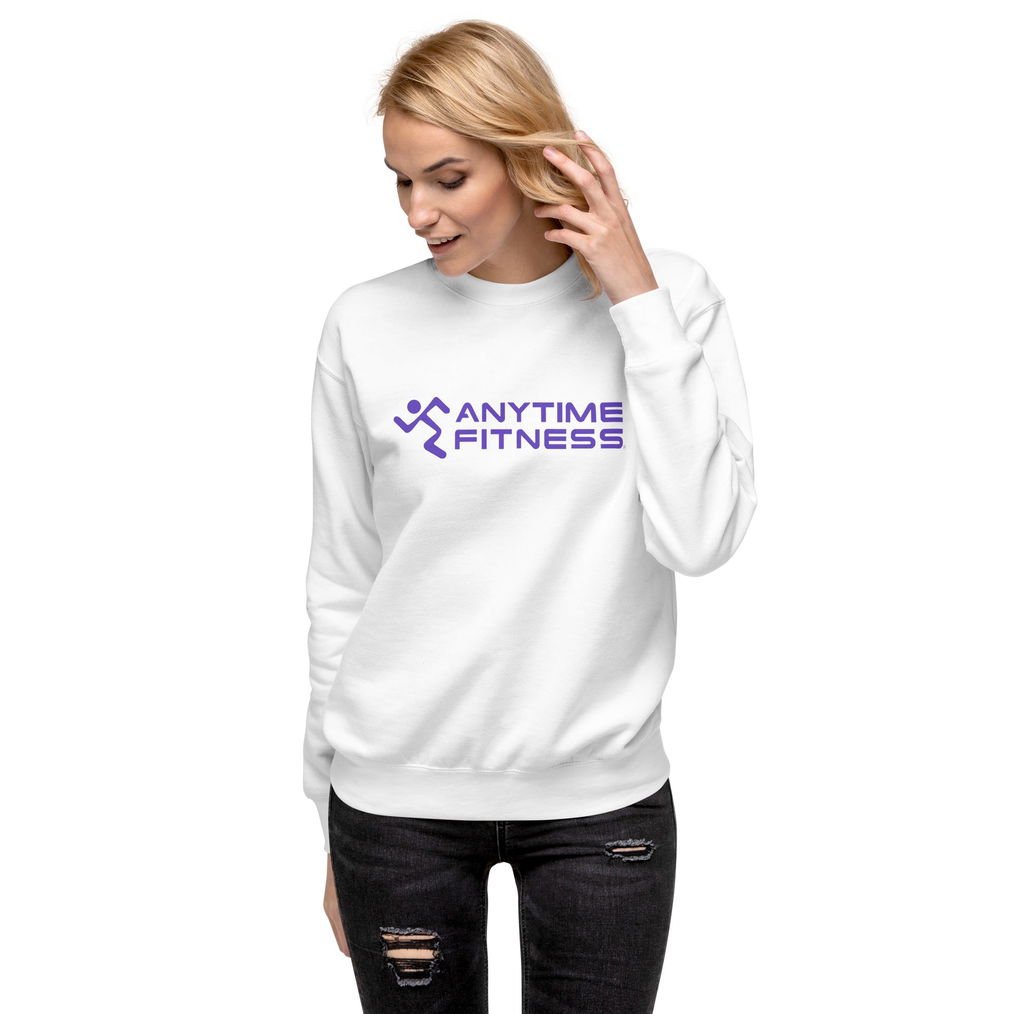 Runnong Man & Anytime (Purple) Fitness Premium Sweatshirt