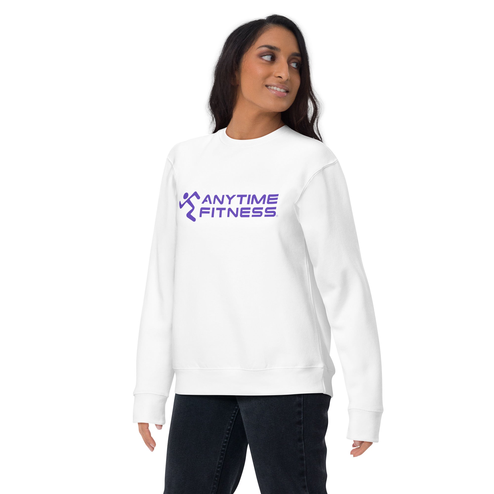 Runnong Man & Anytime (Purple) Fitness Premium Sweatshirt