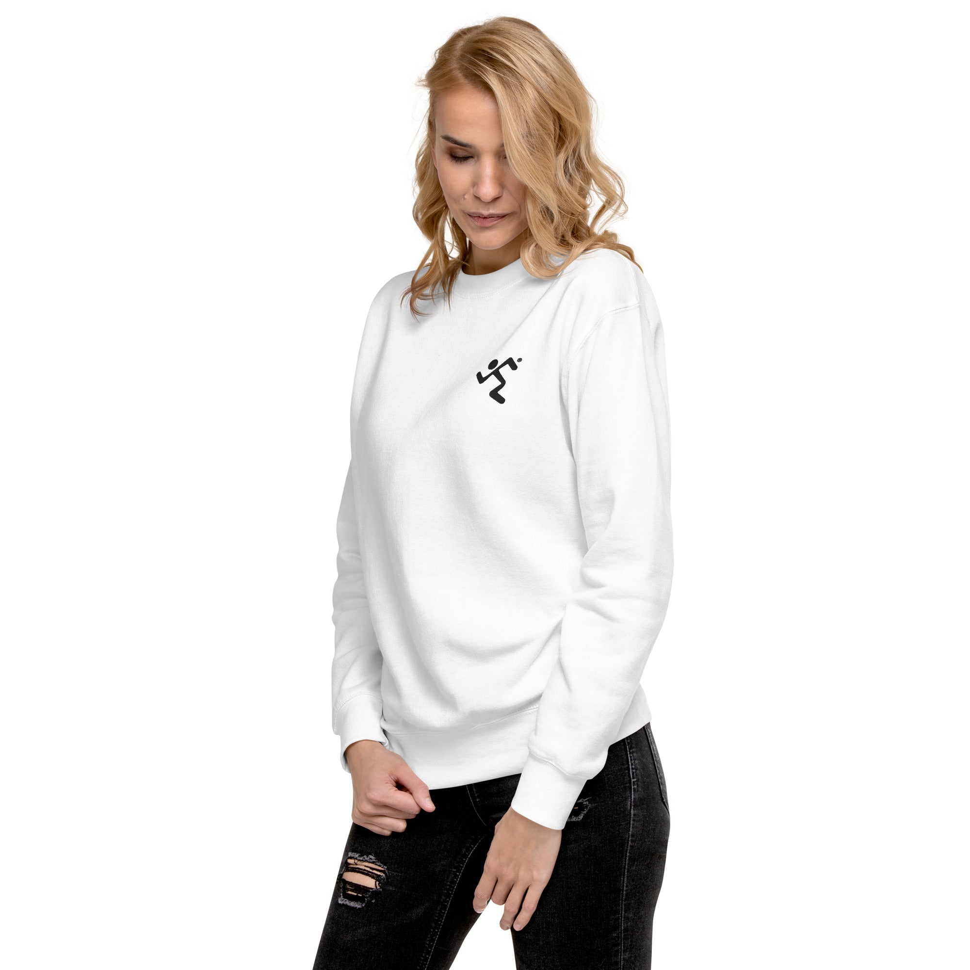 Embroidery Running Man Logo (Black) Premium Sweatshirt