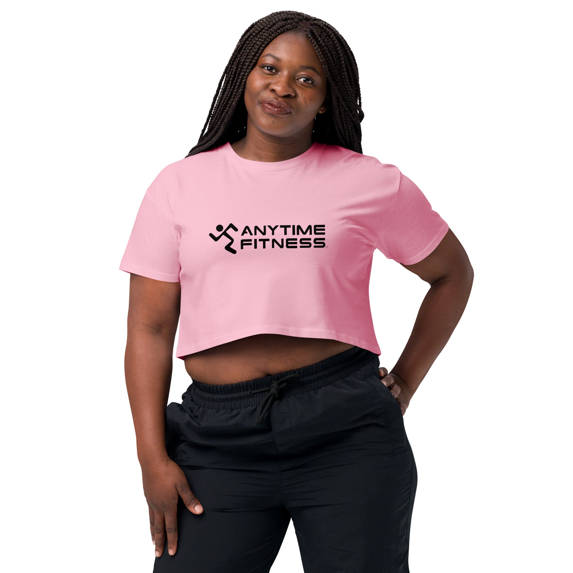 Rnning Men & Anytime Fitness (Black) Women’s Crop Top