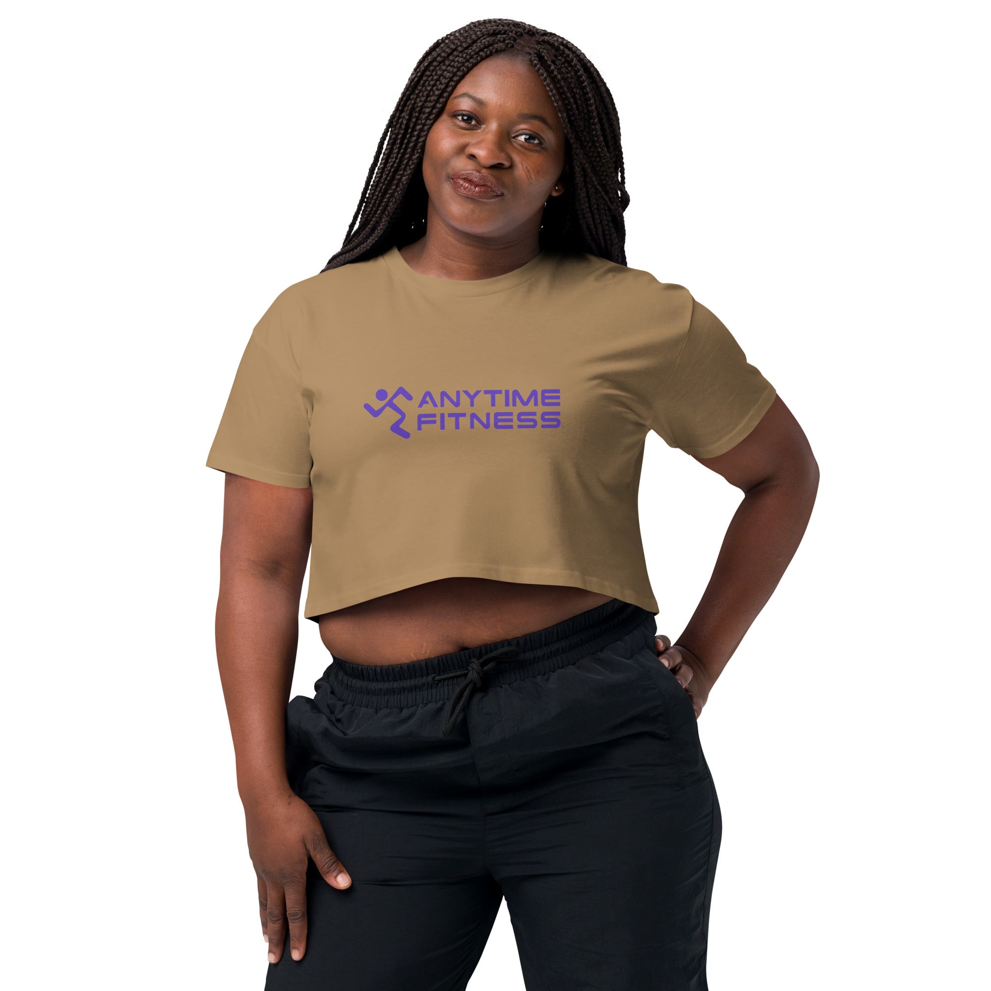 Running Men & Anytime Fitness (Purple) Women’s Crop Top