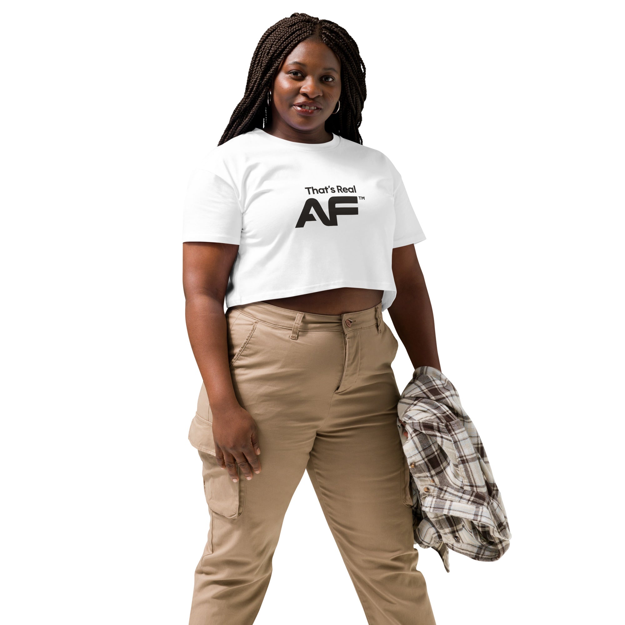 That's Real AF (Black) Women’s Crop Top